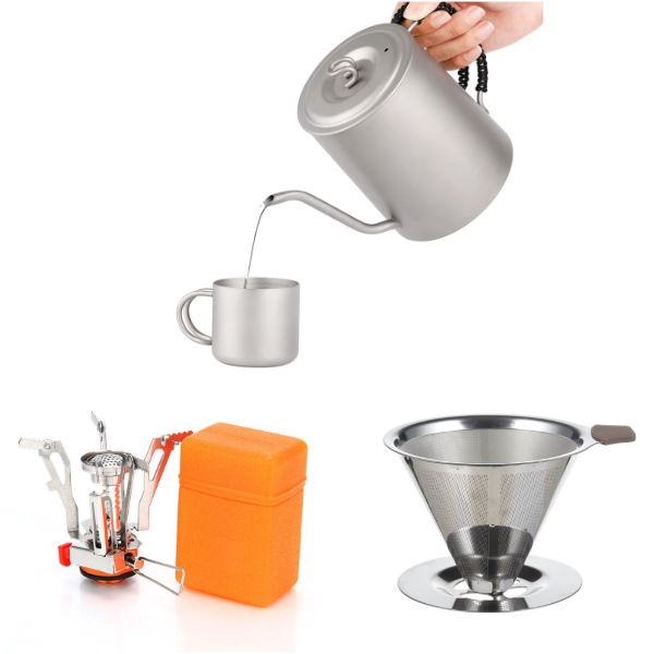 a coffee kit designed for backpackers